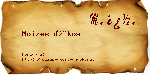 Moizes Ákos névjegykártya