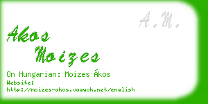 akos moizes business card